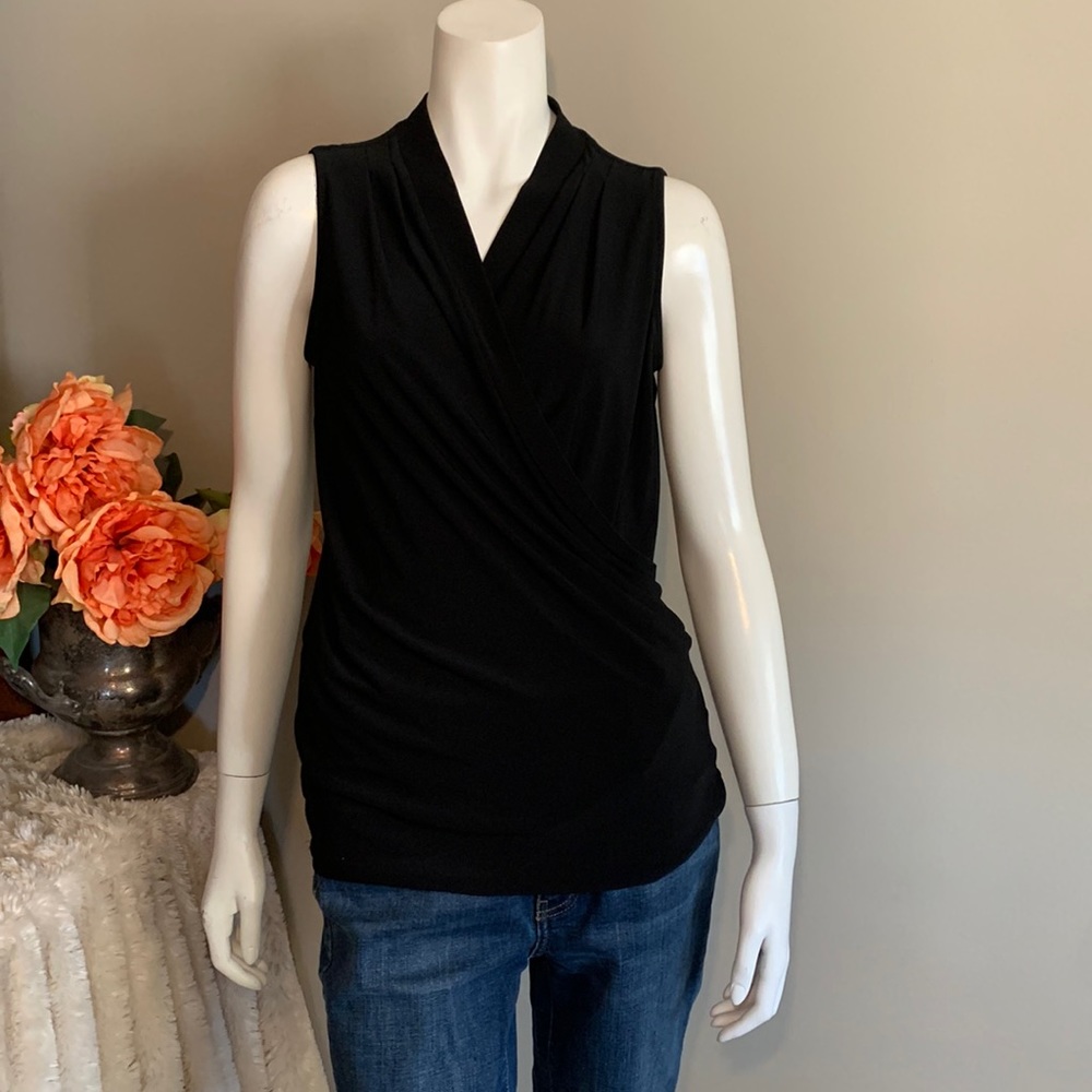 WHBM faux wrap sleeveless top XS